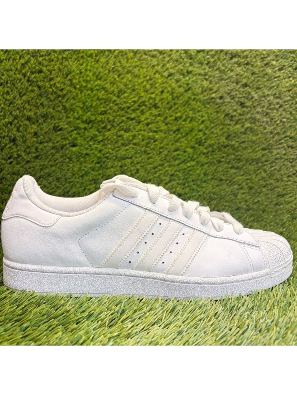 Adidas Superstar 2 Mens Size 11 Triple White Athletic Lifestyle Shoes Sneakers